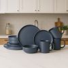 12-Piece Stoneware Dinnerware Sets with Mugs | Microwave & Dishwasher Safe | Non-Toxic Dinner Plates Bowls Set | Stackable Matte Glaze Kitchenware for