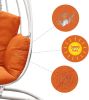 Indoor Outdoor Hanging Egg Swing Chair with Cushion and C Stand;  Egg Shaped Hanging Swing Chair;  Egg-Shaped Hammock Swing Chair Single Seat