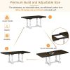 Traditional 6-Piece 78inch Trestle Extendable Dining Table Set with One 18inch Removable Leaf, Padded Dining Chairs and Bench