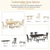 Traditional 6-Piece 78inch Trestle Extendable Dining Table Set with One 18inch Removable Leaf, Padded Dining Chairs and Bench