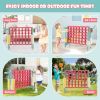 4-in-a-Row Connect Game with Basketball Hoop and Toss Ring