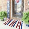 Unique Outdoor Mat, American Vintage Patriotic Star, Machine Washable Non-Slip Mat