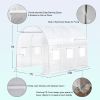 Walk-in Tunnel Greenhouse with Watering System Heavy Duty Portable Green House Protect Gardening Plants 1 Zipper Mesh Door, 8 Roll-up Windows