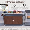 0utdoor Grill Cart with Stainless Steel Tabletop, Wheels & Storage - Waterproof BBQ Serving & Bar Cart