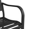 Outdoor Garden Bench with Anti-Rust Metal Powder Coated Frame, Patio Bench for Front Porch Park