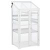 62 inch Height Wood Large Greenhouse Balcony Portable Cold Frame with Wheels and Adjustable Shelves for Outdoor Indoor Use