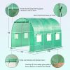 Walk-in Tunnel Greenhouse with Watering System Heavy Duty Portable Green House Protect Gardening Plants 1 Zipper Mesh Door, 8 Roll-up Windows