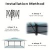 13x13FT Outdoor Pop Up Canopy Tent with Netting Adjustable Height Top Heavy Duty Steel Frame UV50 Plus Sun Protection Easy Setup Shelter for Camping B