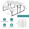 Indoor and Outdoor Folding Picnic Table Bench Set with Wood-like Texture