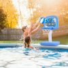 2 In 1 Poolside Basketball Game Set Pool Basketball Goal Indoor Outdoor Kids Basketball Court Water Basketball Toy with 2 Balls Gift for Boys Girls Ag