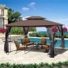 13x10 Outdoor Patio Gazebo Canopy Tent With Ventilated Double Roof And Mosquito net(Detachable Mesh Screen On All Sides),Suitable for Lawn, Garden