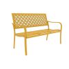 Outdoor Garden Bench with Anti-Rust Metal Powder Coated Frame, Patio Bench for Front Porch Park