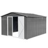 Metal garden sheds 10ftx12ft outdoor storage sheds Grey